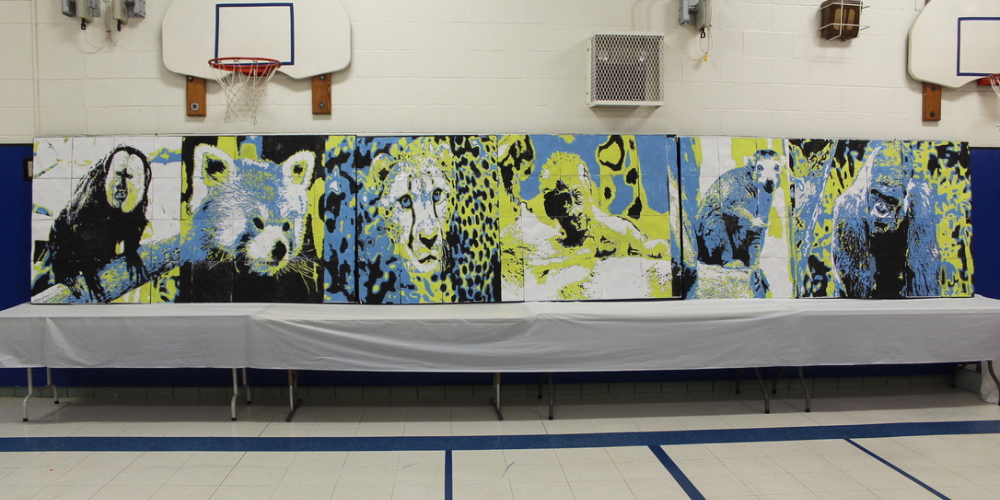 Independence Primary School Fourth Graders Create 4 x 24 Ft. Mural of Zoo Animals, Art Show a Huge Turnout